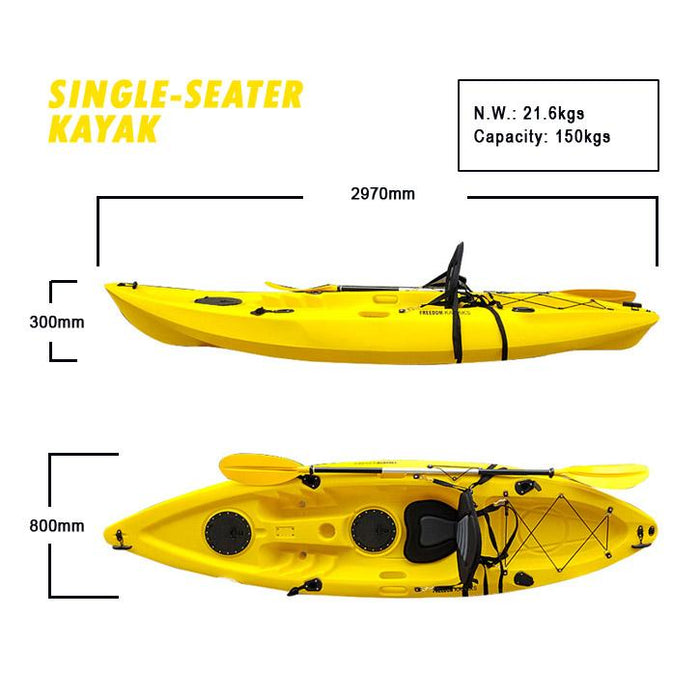 Freedom Expedition Single Seat Kayak Yellow