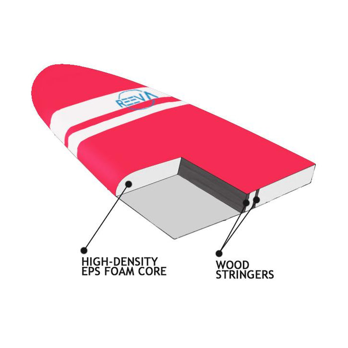 Reeva Soft top Surfboard 7'0" Red